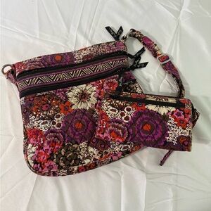Vera Bradley Crossbody Bag Set - Purple and Red Floral